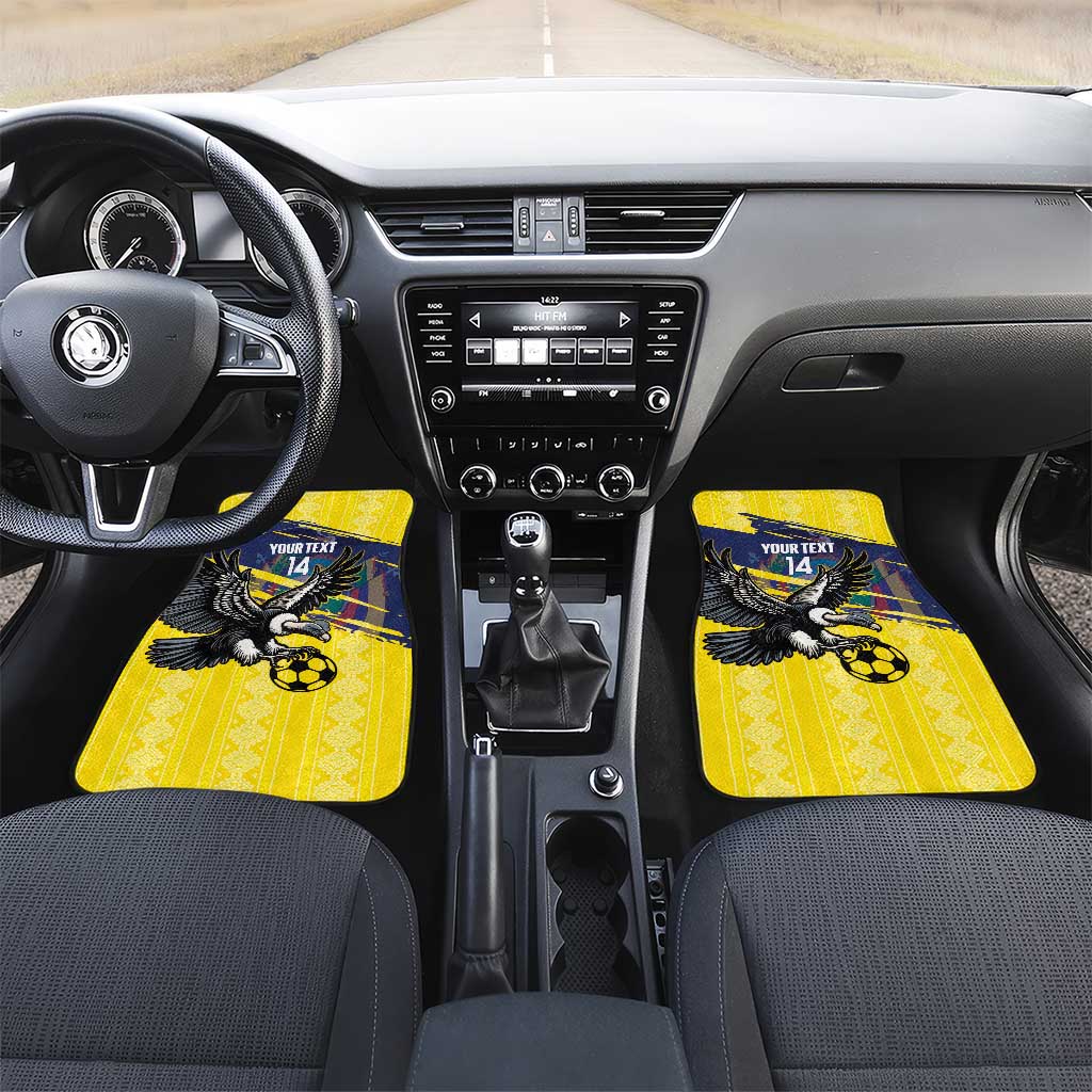 Ecuador Football Custom Car Mats 2026 Vamos La Tri Yellow South America Pattern - Wonder Print Shop