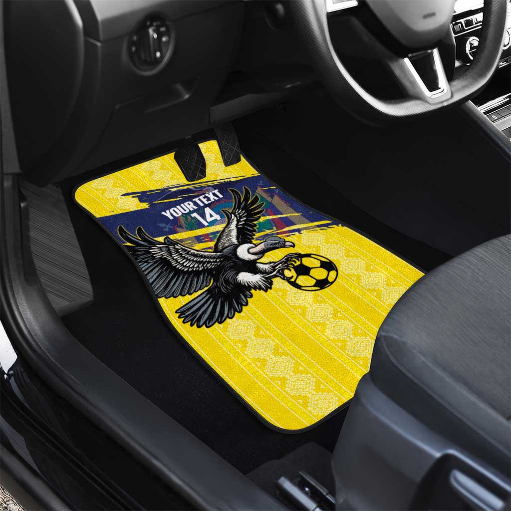 Ecuador Football Custom Car Mats 2026 Vamos La Tri Yellow South America Pattern - Wonder Print Shop