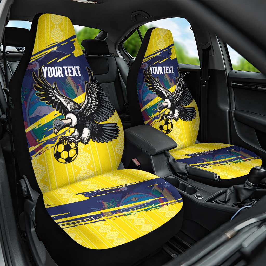 Ecuador Football Custom Car Seat Cover 2026 Vamos La Tri Yellow South America Pattern - Wonder Print Shop