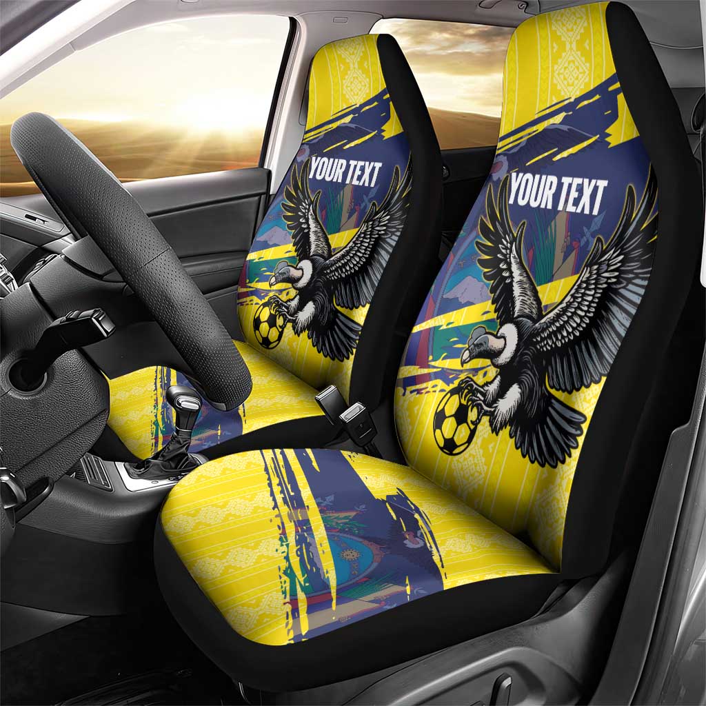 Ecuador Football Custom Car Seat Cover 2026 Vamos La Tri Yellow South America Pattern - Wonder Print Shop