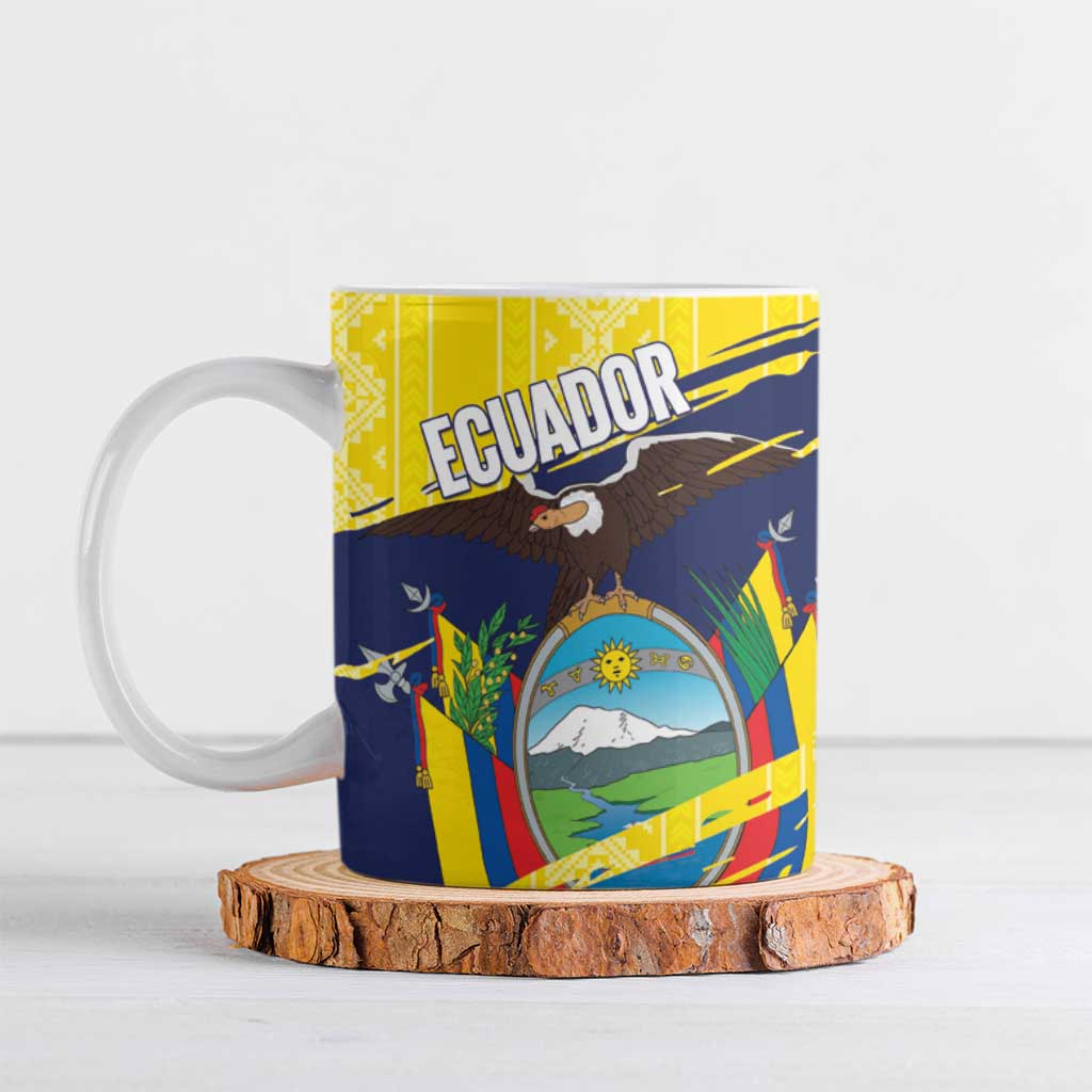 Ecuador Football Custom Ceramic Mug 2026 Vamos La Tri Yellow South America Pattern - Wonder Print Shop