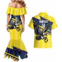 Ecuador Football Custom Couples Matching Mermaid Dress and Hawaiian Shirt 2026 Vamos La Tri Yellow South America Pattern - Wonder Print Shop