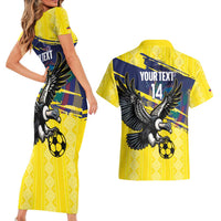 Ecuador Football Custom Couples Matching Short Sleeve Bodycon Dress and Hawaiian Shirt 2026 Vamos La Tri Yellow South America Pattern - Wonder Print Shop