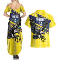 Ecuador Football Custom Couples Matching Summer Maxi Dress and Hawaiian Shirt 2026 Vamos La Tri Yellow South America Pattern - Wonder Print Shop