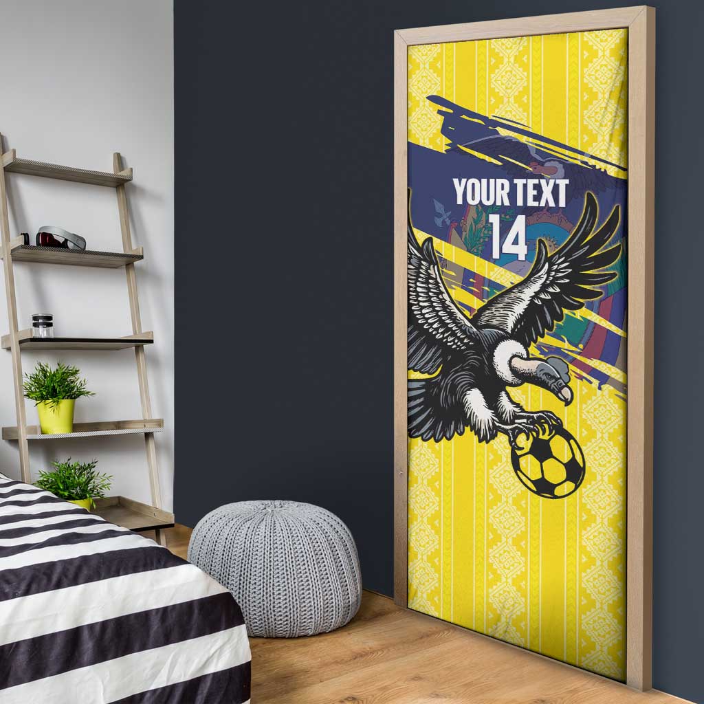 Ecuador Football Custom Door Cover 2026 Vamos La Tri Yellow South America Pattern - Wonder Print Shop