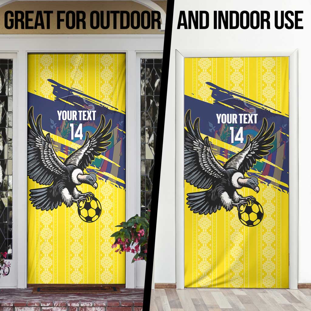 Ecuador Football Custom Door Cover 2026 Vamos La Tri Yellow South America Pattern - Wonder Print Shop