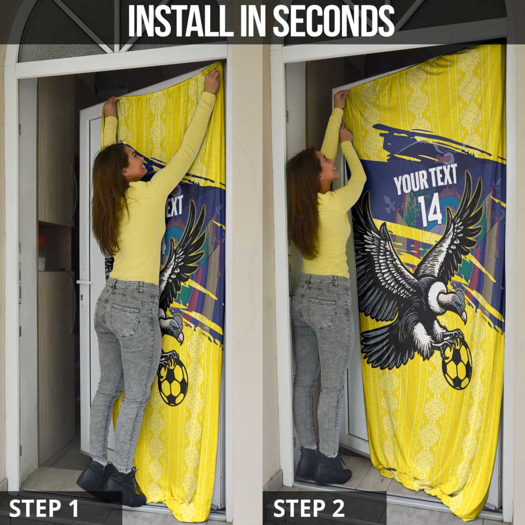 Ecuador Football Custom Door Cover 2026 Vamos La Tri Yellow South America Pattern - Wonder Print Shop