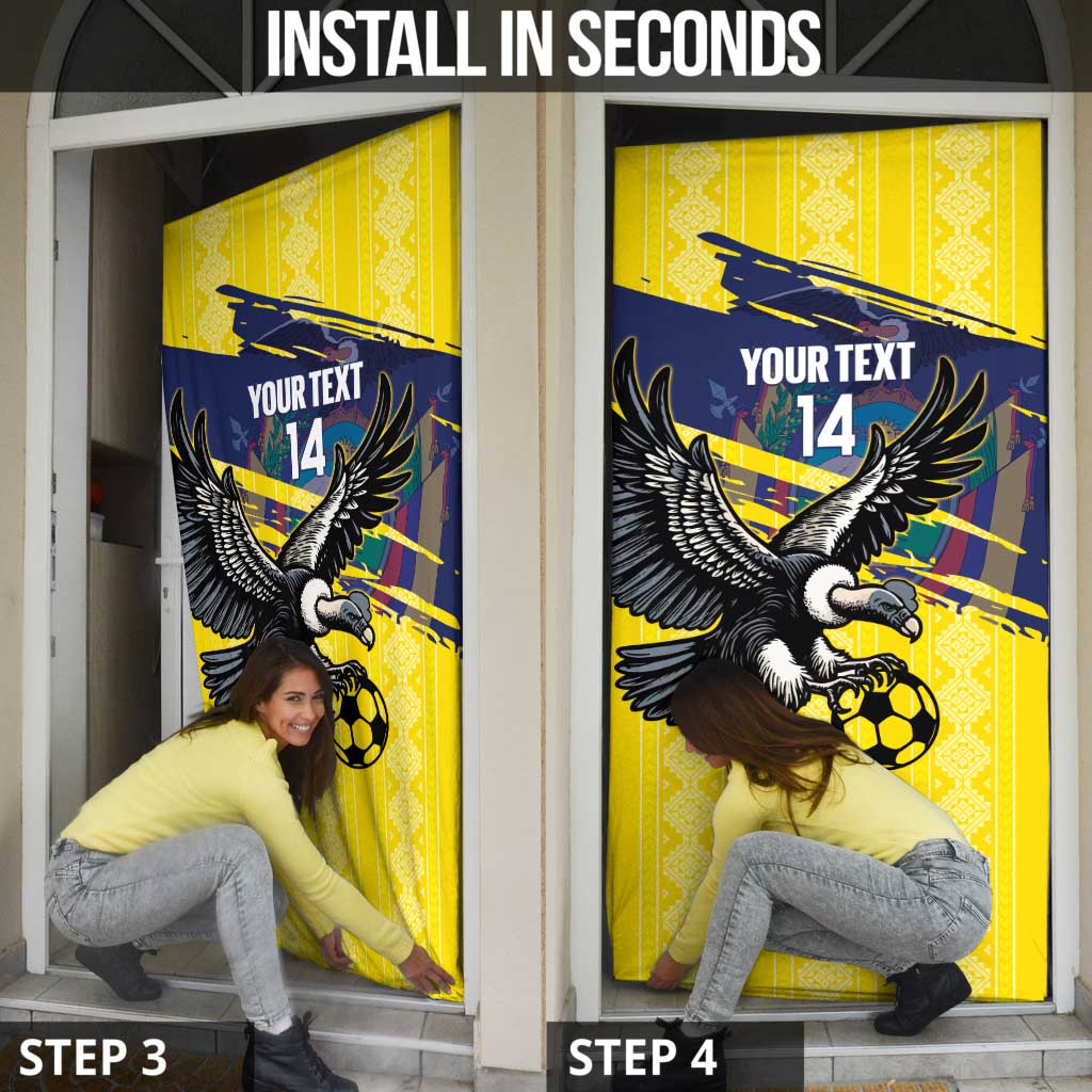 Ecuador Football Custom Door Cover 2026 Vamos La Tri Yellow South America Pattern - Wonder Print Shop