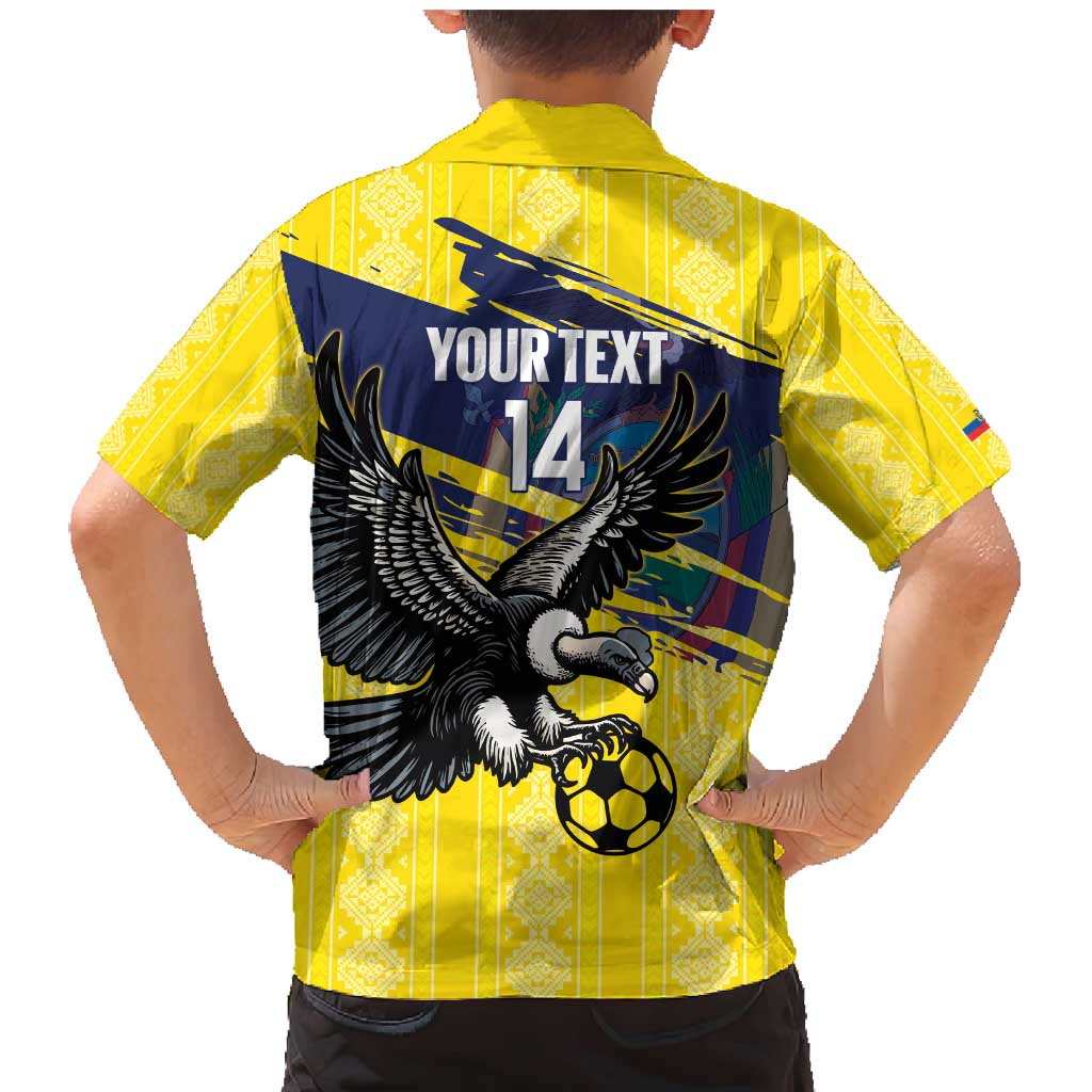 Ecuador Football Custom Family Matching Mermaid Dress and Hawaiian Shirt 2026 Vamos La Tri Yellow South America Pattern - Wonder Print Shop