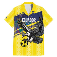 Ecuador Football Custom Family Matching Mermaid Dress and Hawaiian Shirt 2026 Vamos La Tri Yellow South America Pattern - Wonder Print Shop