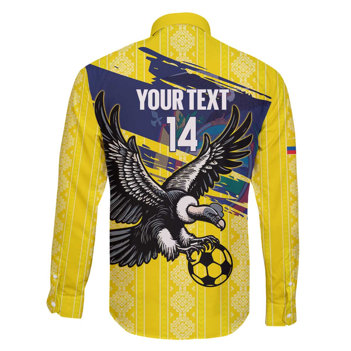 Ecuador Football Custom Family Matching Off The Shoulder Long Sleeve Dress and Hawaiian Shirt 2026 Vamos La Tri Yellow South America Pattern - Wonder Print Shop