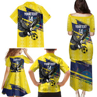 Ecuador Football Custom Family Matching Puletasi and Hawaiian Shirt 2026 Vamos La Tri Yellow South America Pattern - Wonder Print Shop