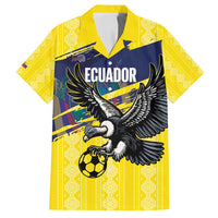 Ecuador Football Custom Family Matching Puletasi and Hawaiian Shirt 2026 Vamos La Tri Yellow South America Pattern - Wonder Print Shop