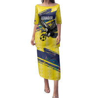 Ecuador Football Custom Family Matching Puletasi and Hawaiian Shirt 2026 Vamos La Tri Yellow South America Pattern - Wonder Print Shop