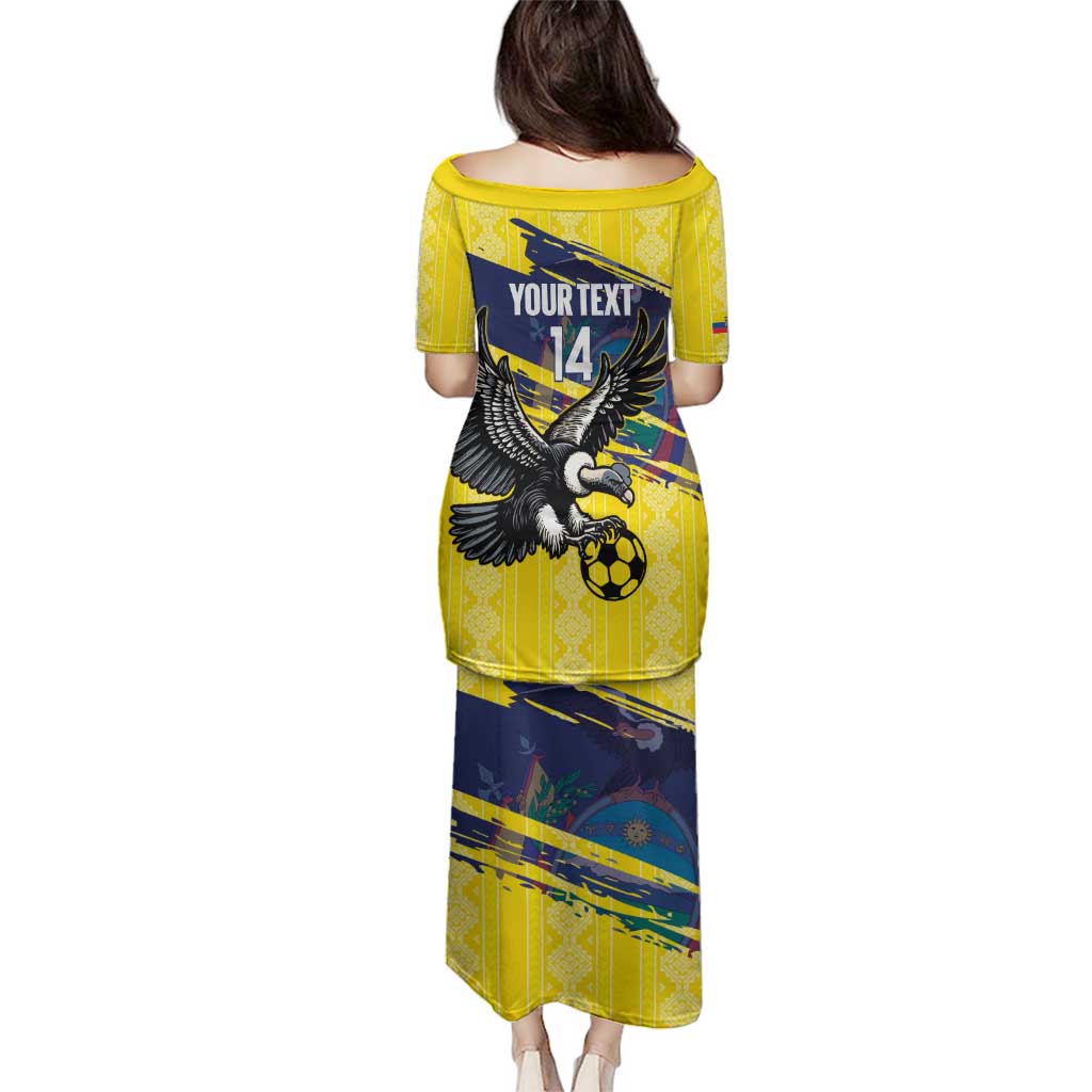 Ecuador Football Custom Family Matching Puletasi and Hawaiian Shirt 2026 Vamos La Tri Yellow South America Pattern - Wonder Print Shop