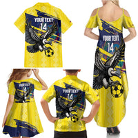 Ecuador Football Custom Family Matching Summer Maxi Dress and Hawaiian Shirt 2026 Vamos La Tri Yellow South America Pattern - Wonder Print Shop
