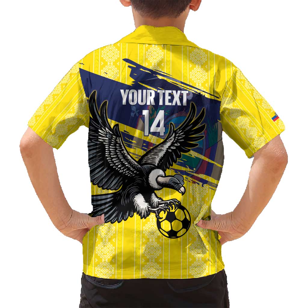 Ecuador Football Custom Family Matching Tank Maxi Dress and Hawaiian Shirt 2026 Vamos La Tri Yellow South America Pattern - Wonder Print Shop