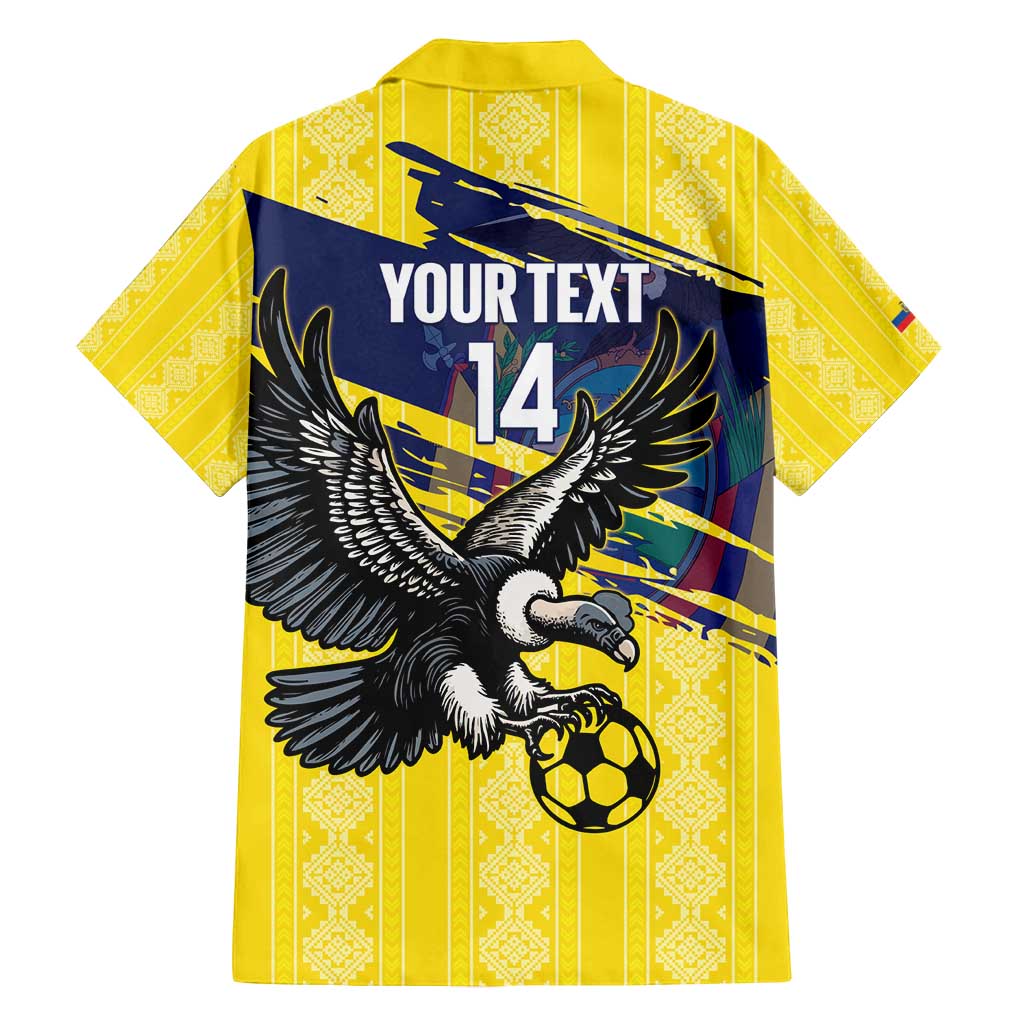 Ecuador Football Custom Family Matching Tank Maxi Dress and Hawaiian Shirt 2026 Vamos La Tri Yellow South America Pattern - Wonder Print Shop