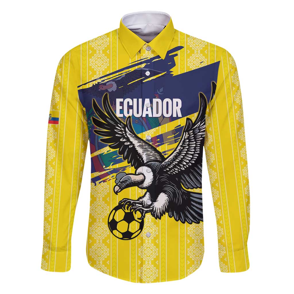 Ecuador Football Custom Family Matching Tank Maxi Dress and Hawaiian Shirt 2026 Vamos La Tri Yellow South America Pattern - Wonder Print Shop