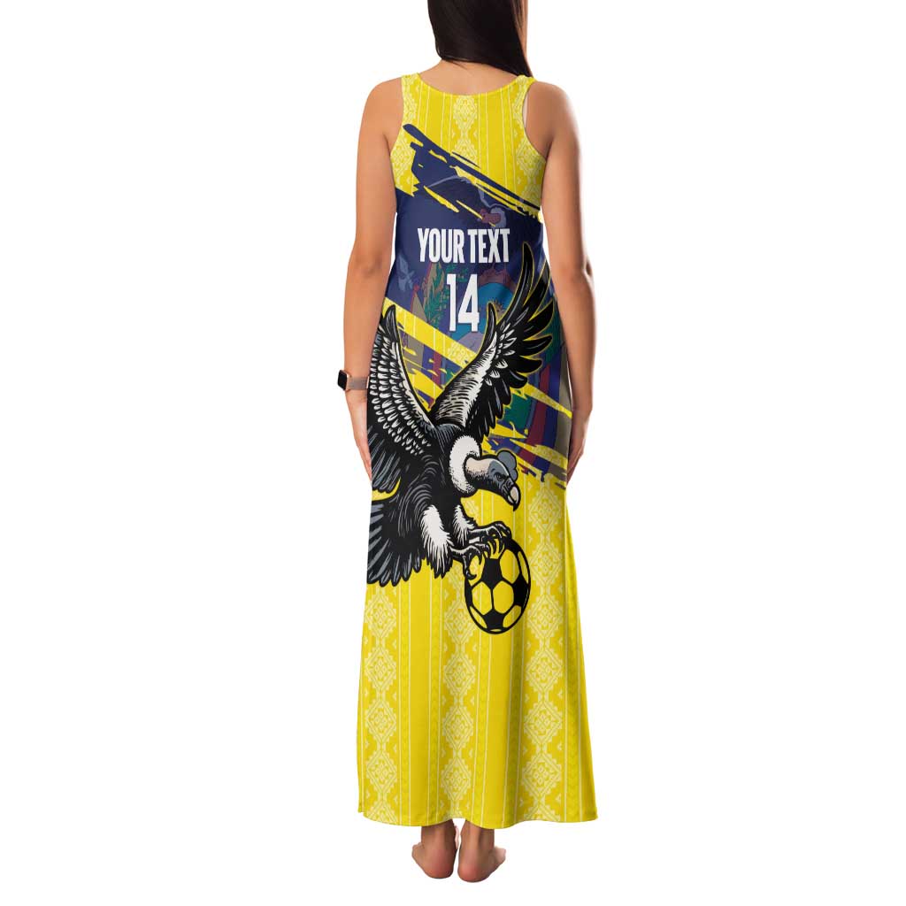 Ecuador Football Custom Family Matching Tank Maxi Dress and Hawaiian Shirt 2026 Vamos La Tri Yellow South America Pattern - Wonder Print Shop