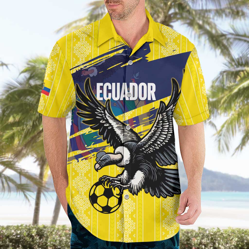 Ecuador Football Custom Hawaiian Shirt 2026 Vamos La Tri Yellow South America Pattern - Wonder Print Shop