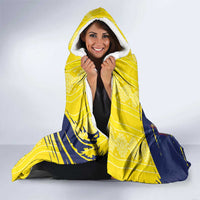 Ecuador Football Custom Hooded Blanket 2026 Vamos La Tri Yellow South America Pattern - Wonder Print Shop