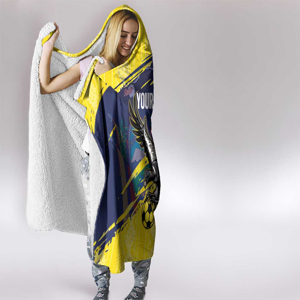 Ecuador Football Custom Hooded Blanket 2026 Vamos La Tri Yellow South America Pattern - Wonder Print Shop