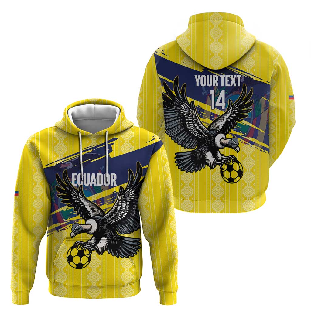 Ecuador Football Custom Hoodie 2026 Vamos La Tri Yellow South America Pattern - Wonder Print Shop