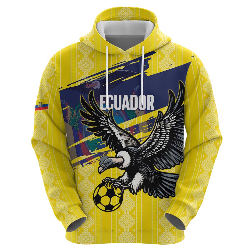 Ecuador Football Custom Hoodie 2026 Vamos La Tri Yellow South America Pattern - Wonder Print Shop