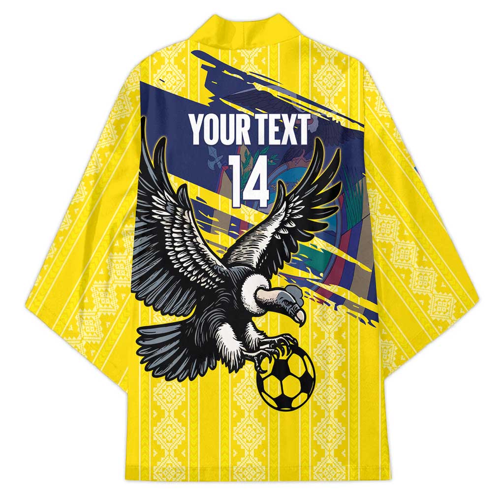 Ecuador Football Custom Kimono 2026 Vamos La Tri Yellow South America Pattern - Wonder Print Shop