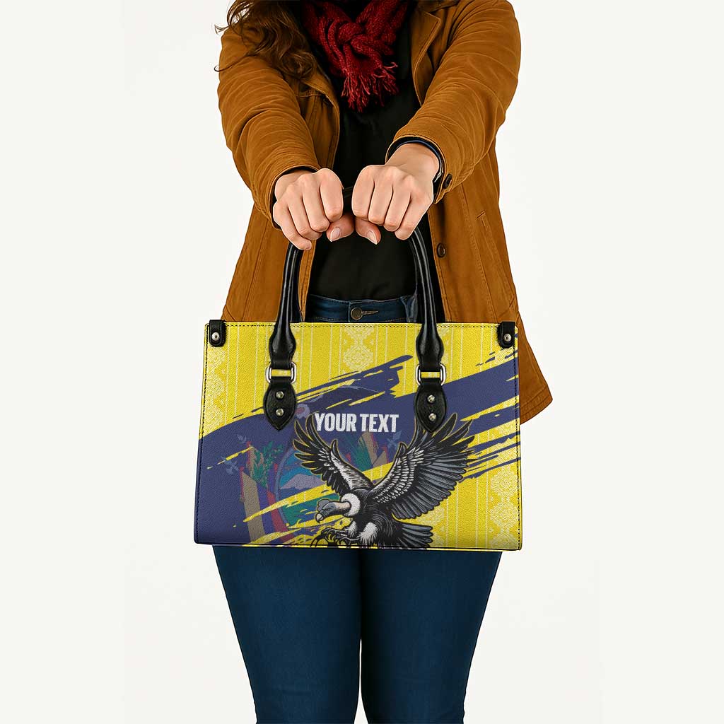 Ecuador Football Custom Leather Bag 2026 Vamos La Tri Yellow South America Pattern - Wonder Print Shop