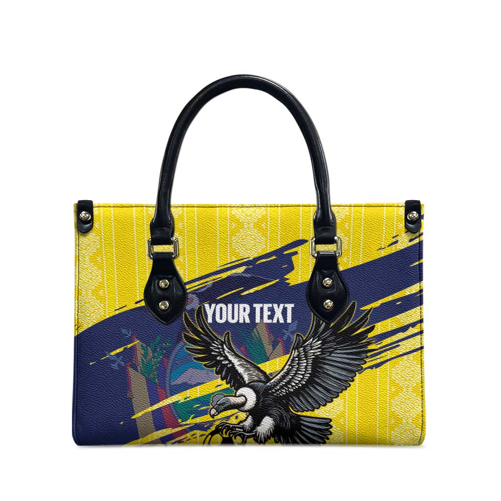 Ecuador Football Custom Leather Bag 2026 Vamos La Tri Yellow South America Pattern - Wonder Print Shop