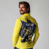 Ecuador Football Custom Long Sleeve Polo Shirt 2026 Vamos La Tri Yellow South America Pattern - Wonder Print Shop