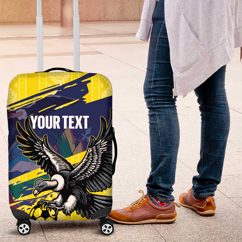 Ecuador Football Custom Luggage Cover 2026 Vamos La Tri Yellow South America Pattern - Wonder Print Shop