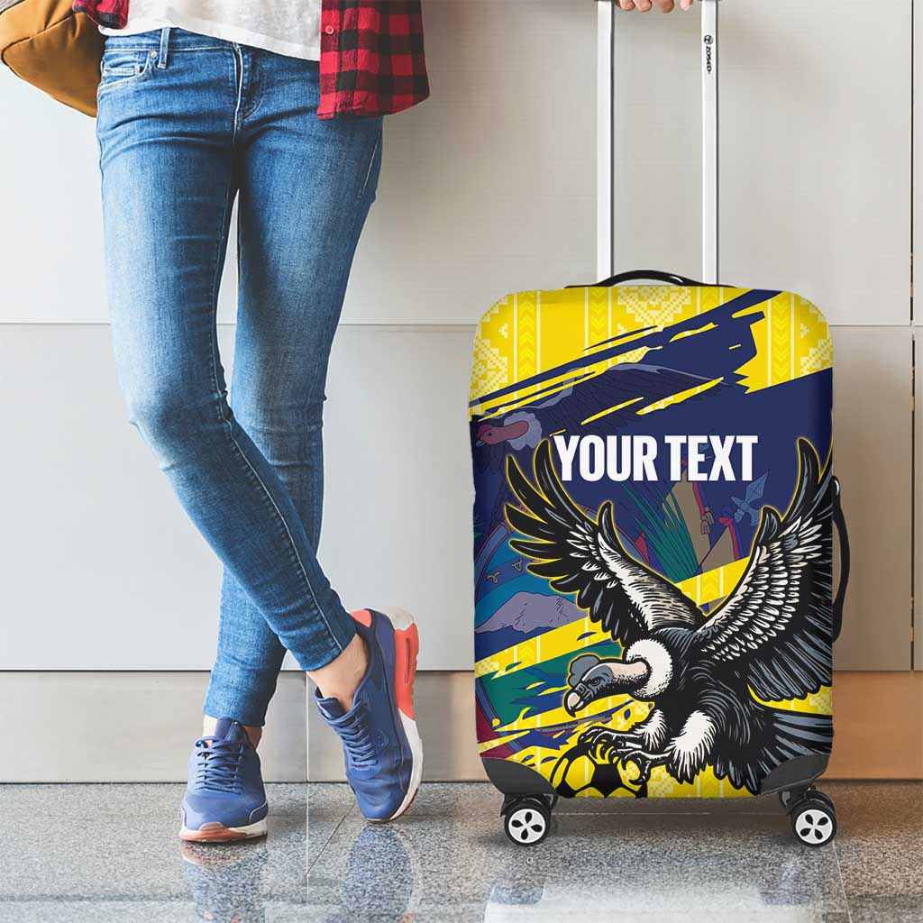 Ecuador Football Custom Luggage Cover 2026 Vamos La Tri Yellow South America Pattern - Wonder Print Shop