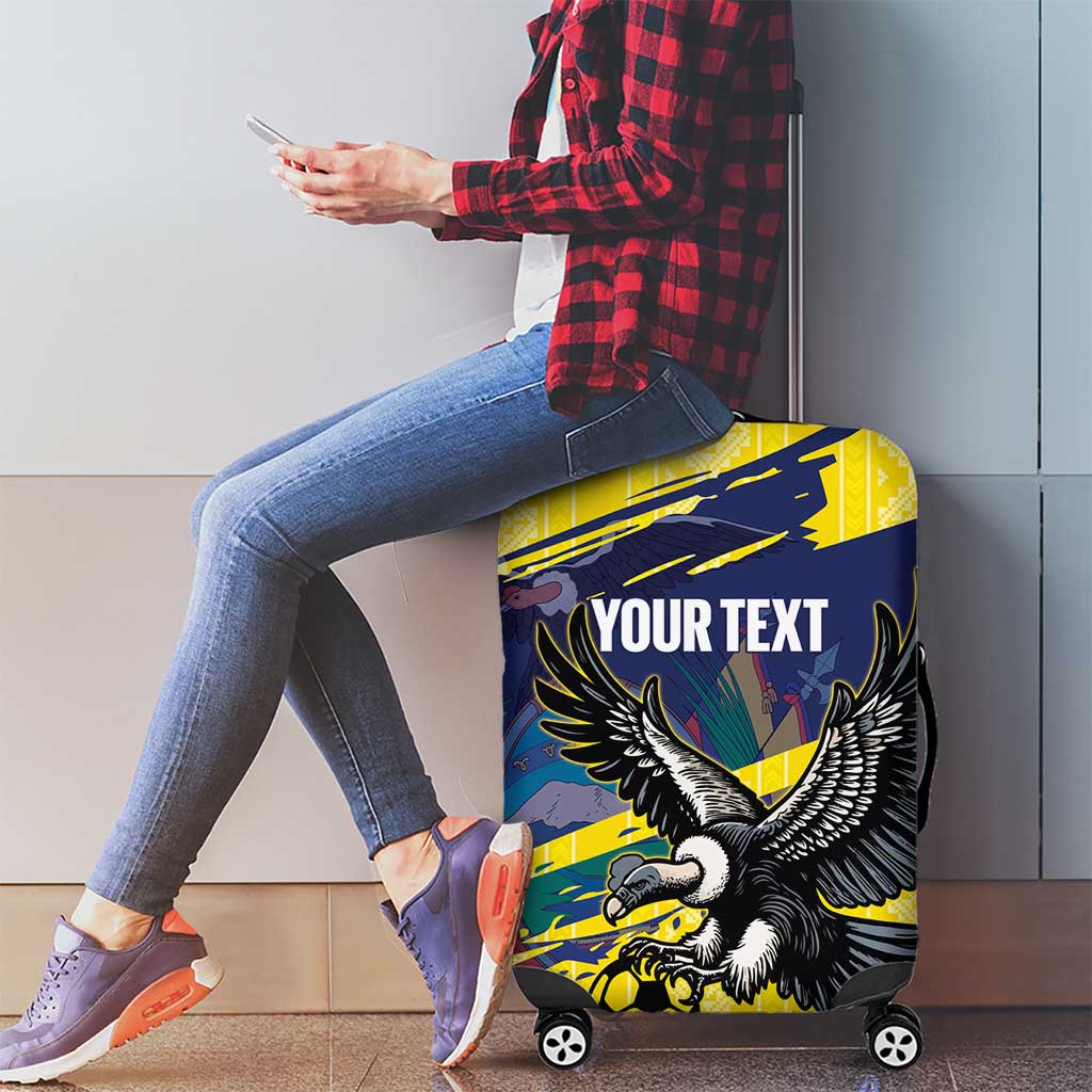 Ecuador Football Custom Luggage Cover 2026 Vamos La Tri Yellow South America Pattern - Wonder Print Shop