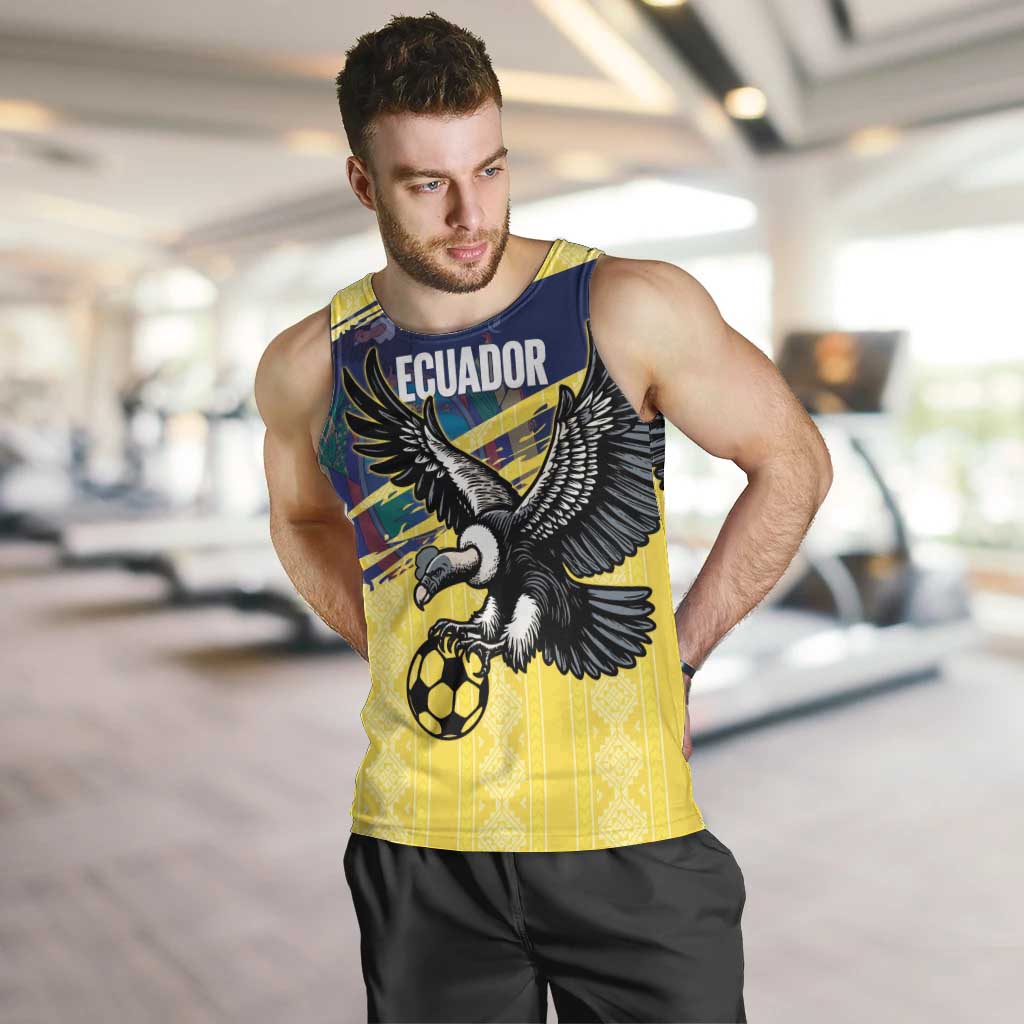 Ecuador Football Custom Men Tank Top 2026 Vamos La Tri Yellow South America Pattern - Wonder Print Shop