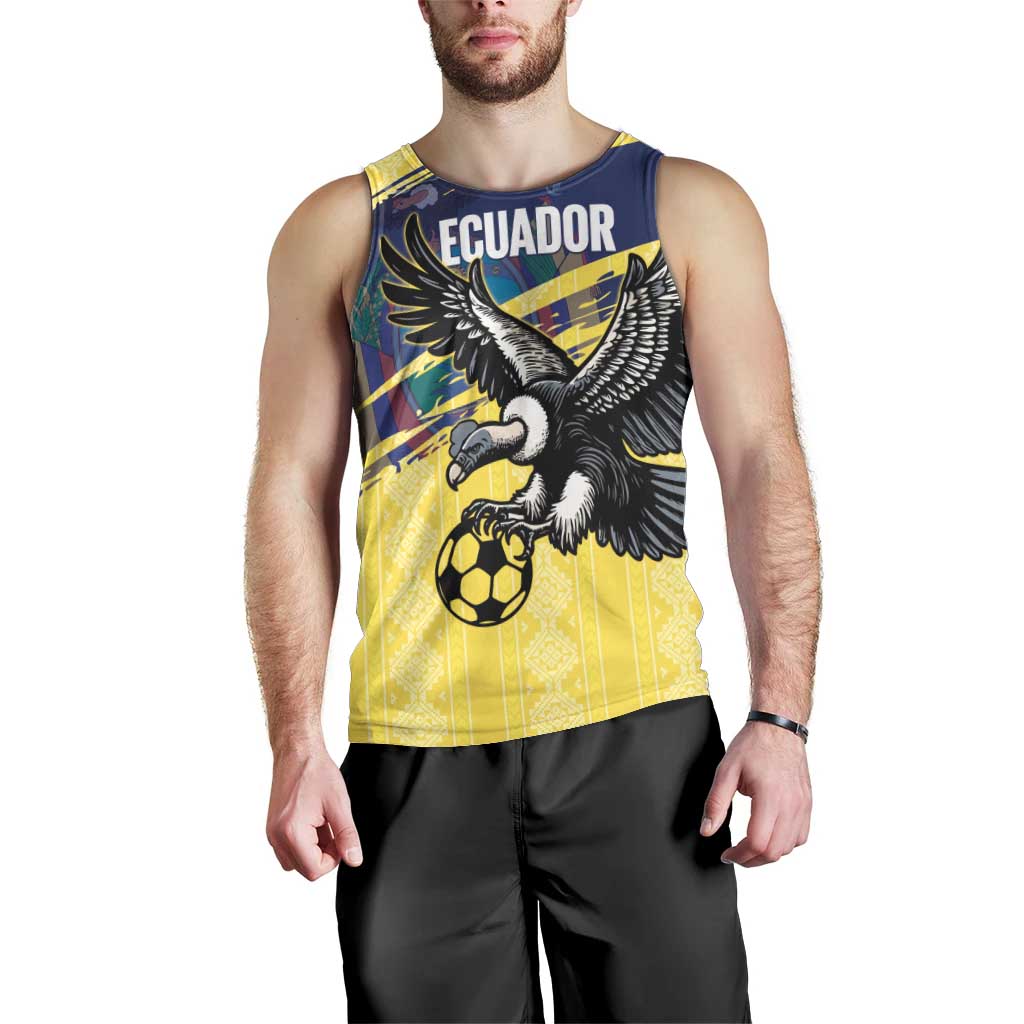 Ecuador Football Custom Men Tank Top 2026 Vamos La Tri Yellow South America Pattern - Wonder Print Shop