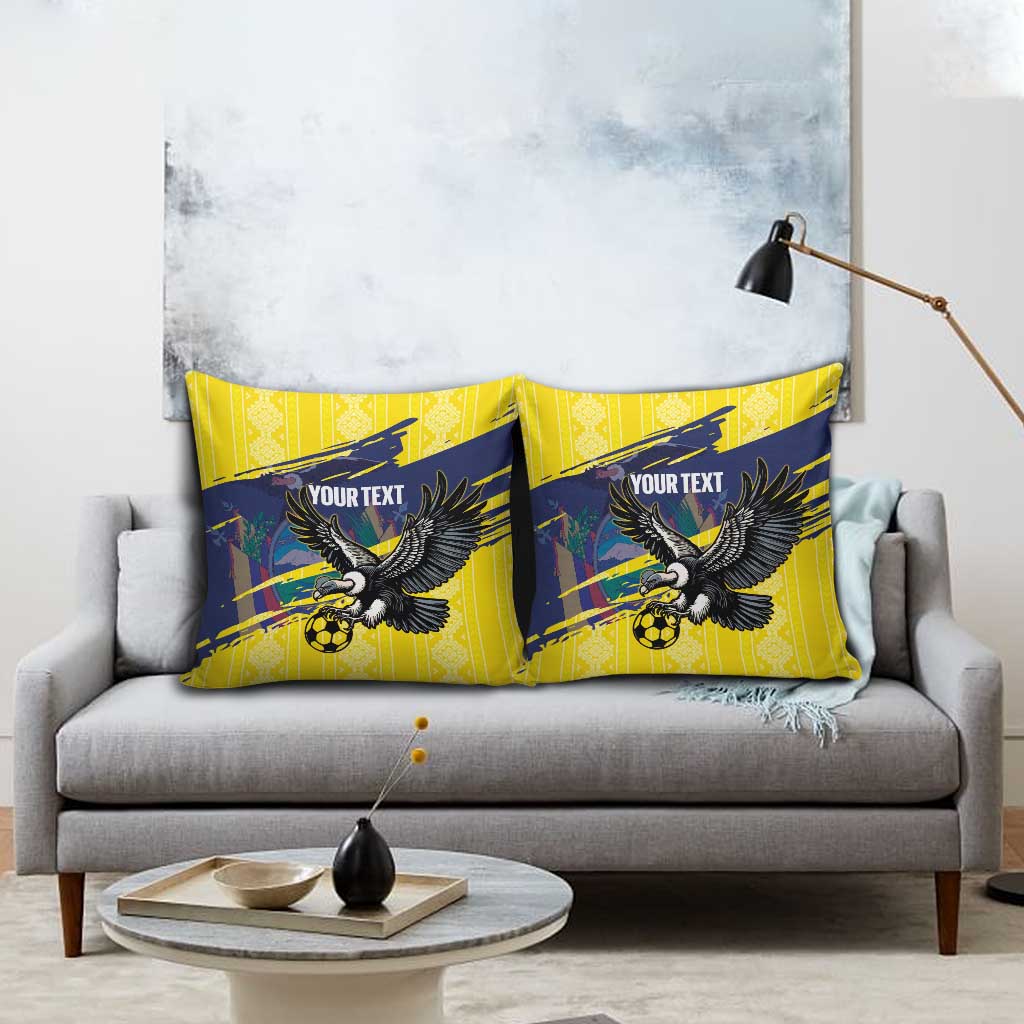 Ecuador Football Custom Pillow Cover 2026 Vamos La Tri Yellow South America Pattern - Wonder Print Shop