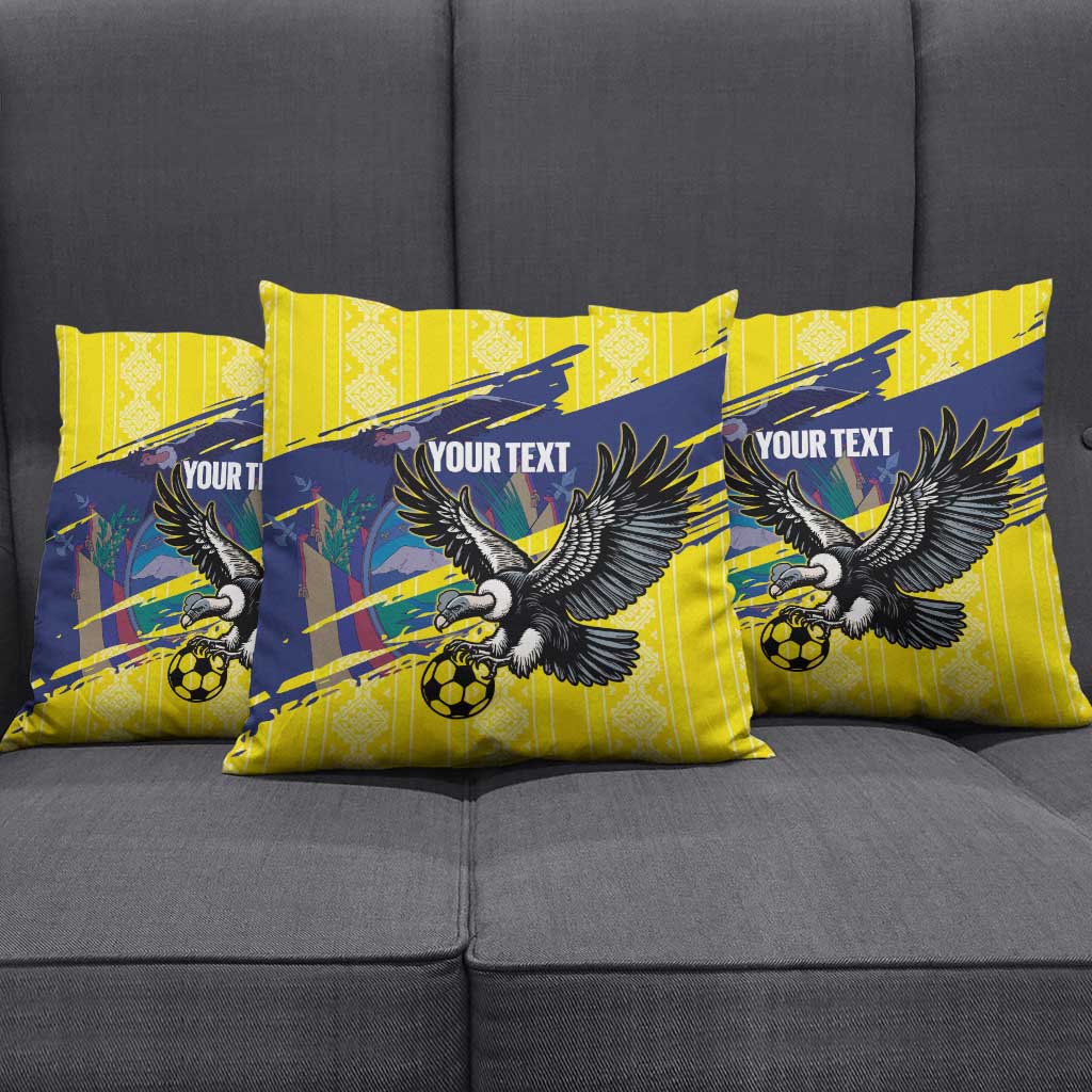 Ecuador Football Custom Pillow Cover 2026 Vamos La Tri Yellow South America Pattern - Wonder Print Shop