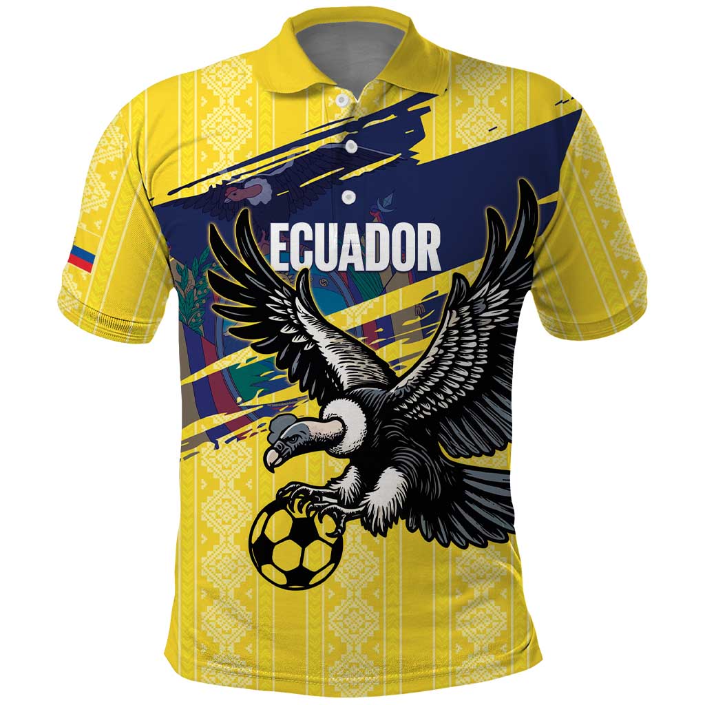 Ecuador Football Custom Polo Shirt 2026 Vamos La Tri Yellow South America Pattern - Wonder Print Shop