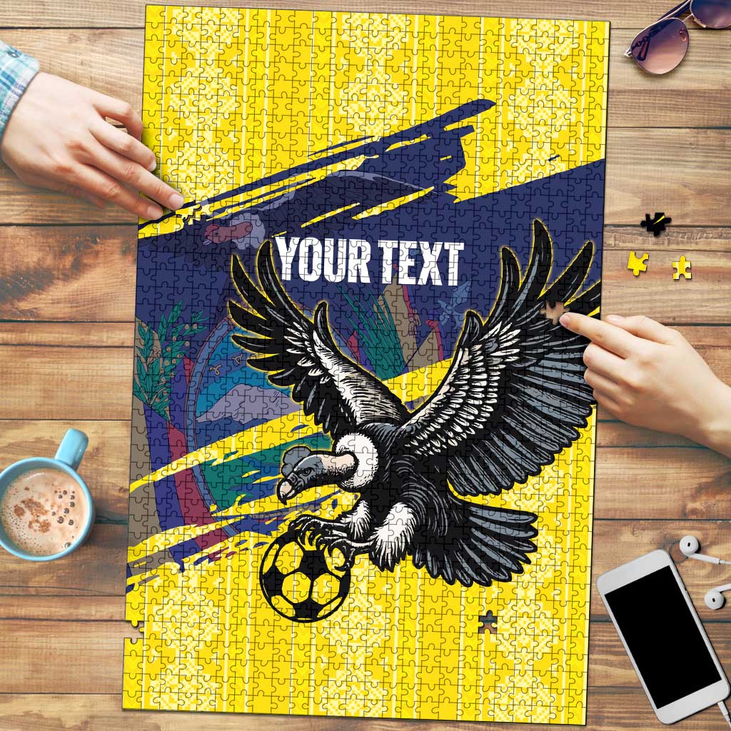 Ecuador Football Custom Puzzle 2026 Vamos La Tri Yellow South America Pattern - Wonder Print Shop