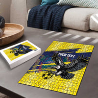 Ecuador Football Custom Puzzle 2026 Vamos La Tri Yellow South America Pattern - Wonder Print Shop