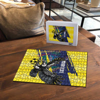 Ecuador Football Custom Puzzle 2026 Vamos La Tri Yellow South America Pattern - Wonder Print Shop