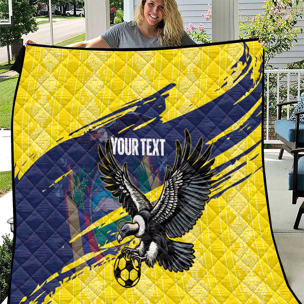 Ecuador Football Custom Quilt 2026 Vamos La Tri Yellow South America Pattern - Wonder Print Shop
