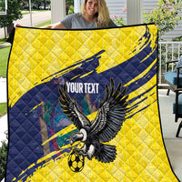 Ecuador Football Custom Quilt 2026 Vamos La Tri Yellow South America Pattern - Wonder Print Shop