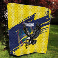 Ecuador Football Custom Quilt 2026 Vamos La Tri Yellow South America Pattern - Wonder Print Shop