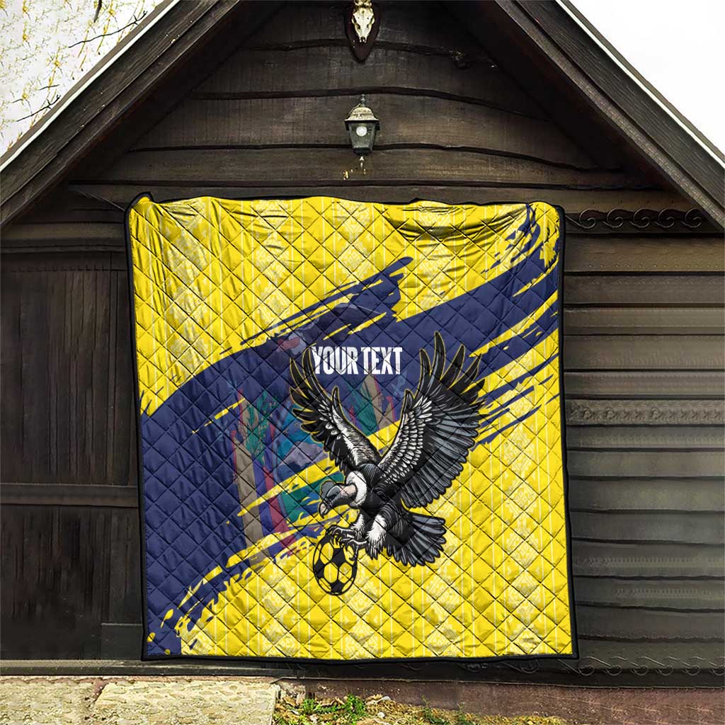Ecuador Football Custom Quilt 2026 Vamos La Tri Yellow South America Pattern - Wonder Print Shop