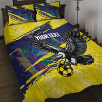 Ecuador Football Custom Quilt Bed Set 2026 Vamos La Tri Yellow South America Pattern - Wonder Print Shop