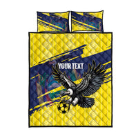 Ecuador Football Custom Quilt Bed Set 2026 Vamos La Tri Yellow South America Pattern - Wonder Print Shop